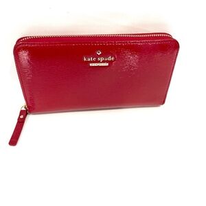 Kate Spade Cedar Street Lacey Patent Leather Red Wallet